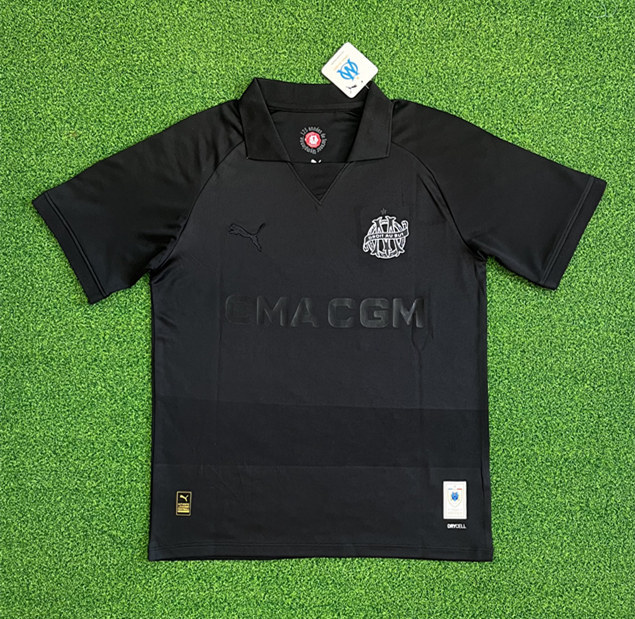 (S-4XL) 125th Anniversary Olympique de Marseille Black Thailand Sccer Jersey AAA-403