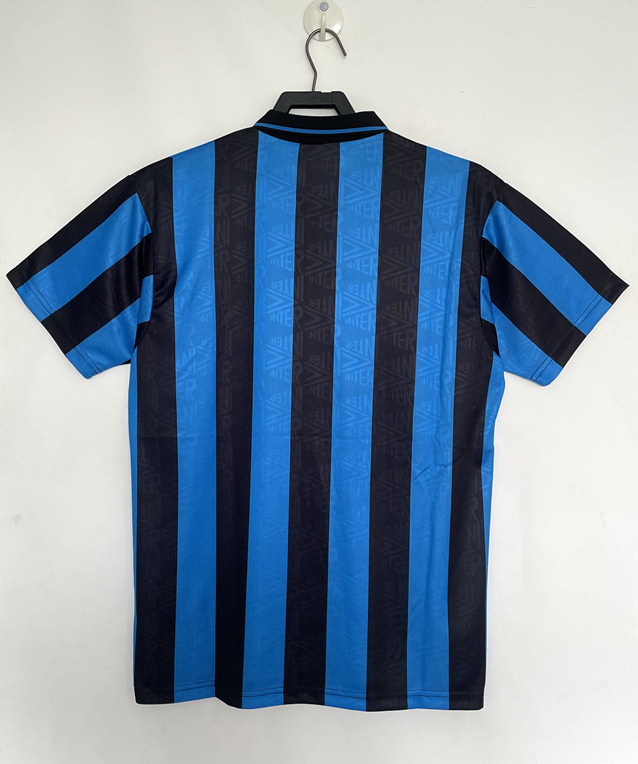 Retro Version 92-94 Inter Milan Home Black&Blue Thailand Soccer Jersey AAA-811