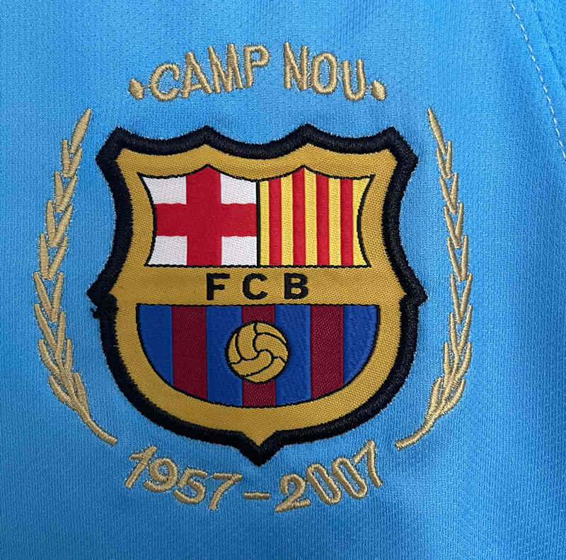 Retro Version 07-08 Barcelona Away Blue Thailand Soccer Jersey AAA-811