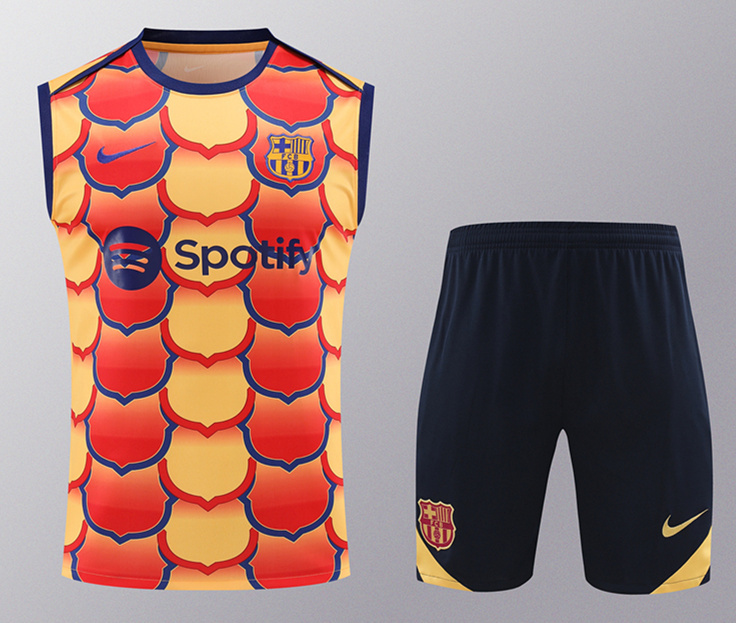 2024-25 Barcelona Red&Yellow Thailand Soccer Vest Uniform-418