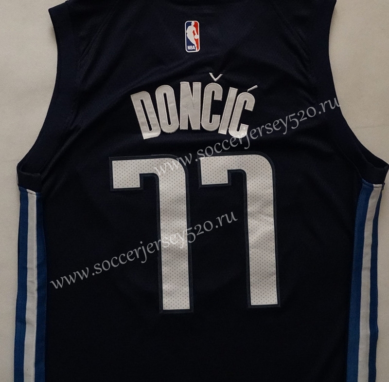 Dallas Mavericks Dark Blue Print #77 NBA Jersey