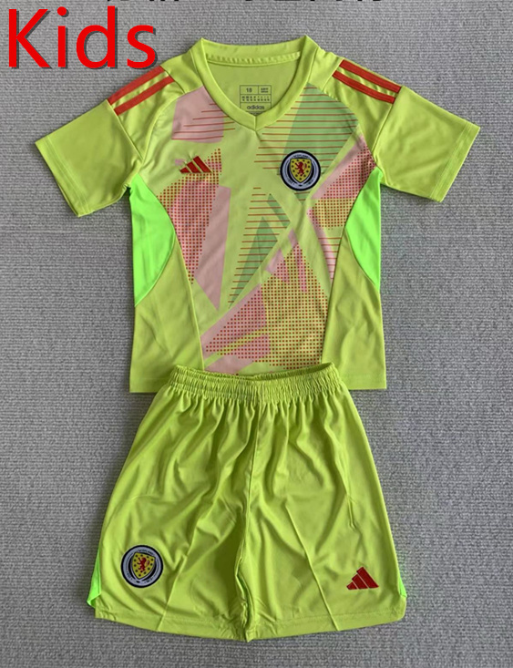 2024-2025 Scotland Goalkeeper Green Kids/Youth Soccer Uniform-AY