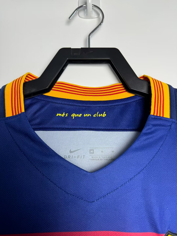 Retro Version 15-16 Barcelona Home Red&Blue Thailand Soccer Jersey AAA-811