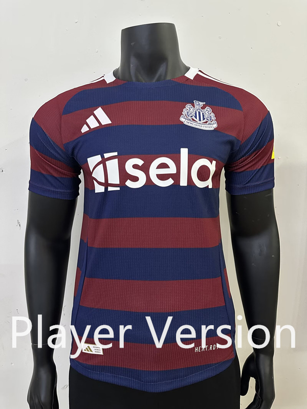 Player Version 2024-2025 Newcastle United Away Red&Blue Thailand Soccer Jersey AAA