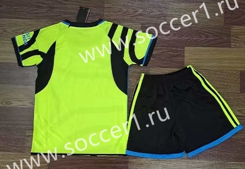 2023-2024 Arsenal Away Fluorescent Green Kids/Youth Soccer Uniform-709