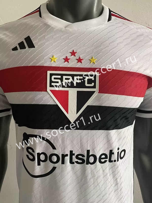 Player Version 2023-2024 Sao Paulo Futebol Clube Home White Thailand Soccer Jersey AAA-518
