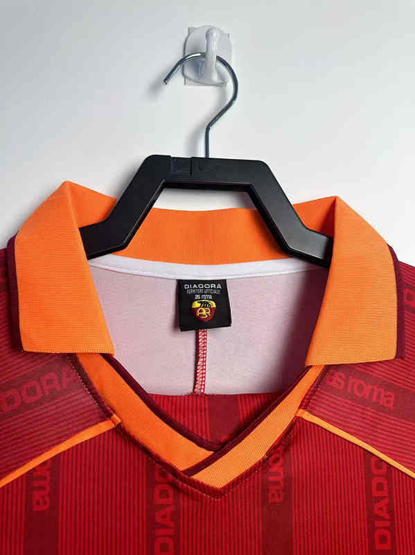 Retro Version 99-00 Roma Home Red Thailand Soccer Jersey AAA-811