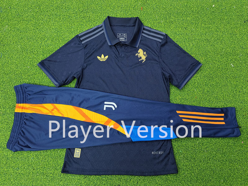 Player Version 2024-2025 Juventus 2nd Away Royal Blue Short-Sleeve Thailand Soccer Tracksuit-9926
