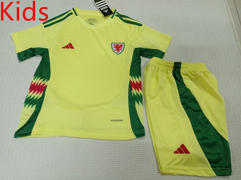 2024-2025 Wales Away Yellow Kids/Youth Soccer Uniform-507