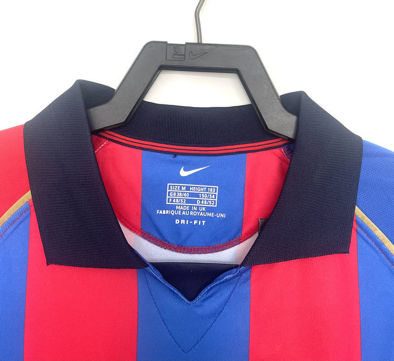 Retro Version 01-02 Barcelona Home Red&Blue Thailand Soccer Jersey AAA-811