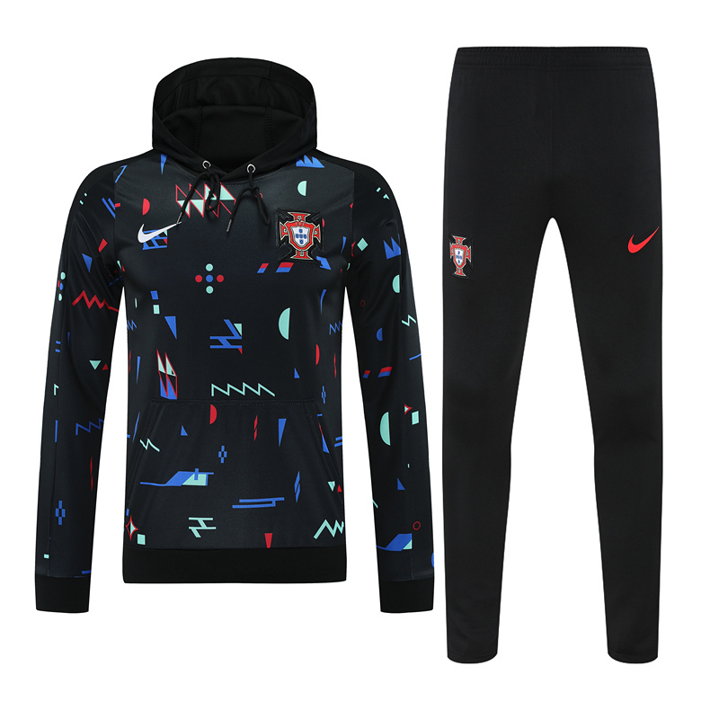 2024-2025 Portugal Blue&Black Thailand Soccer Tracksuit With Hat-418