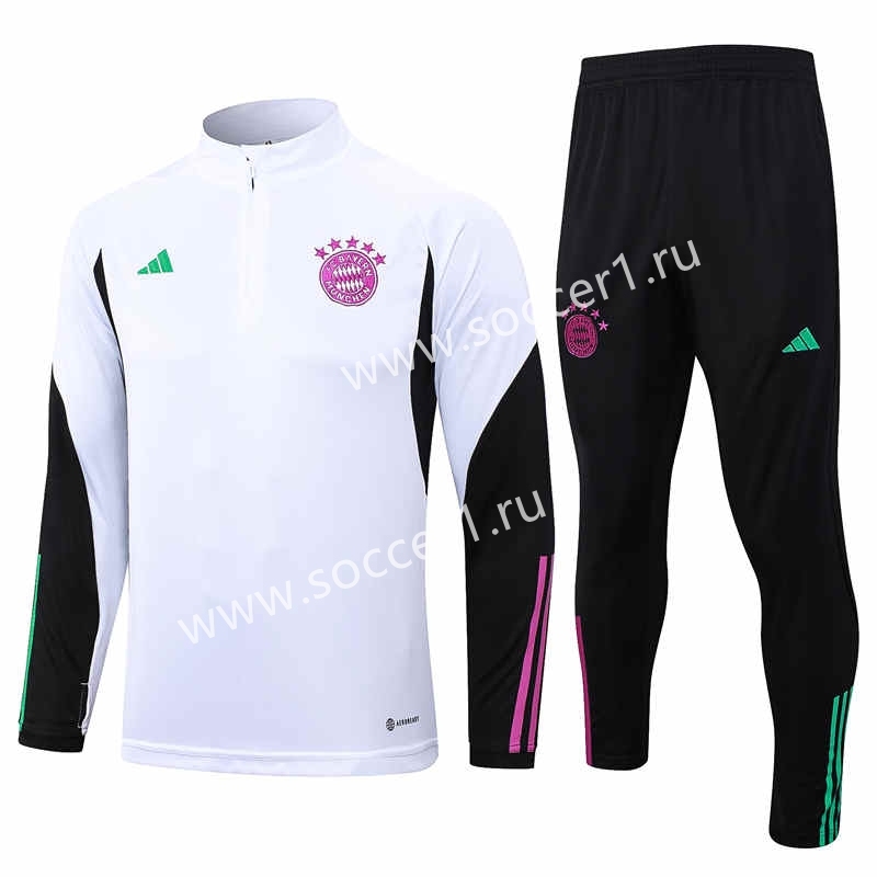2023-2024 Bayern München White Thailand Soccer Tracksuit-815