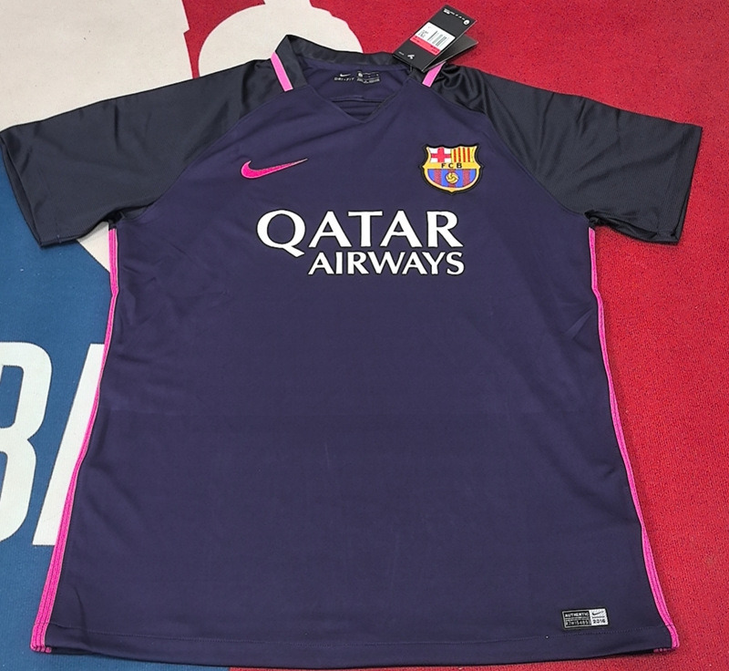 Retro Version 16-17 Barcelona Away Black&Purple Thailand Soccer Jersey AAA-7070