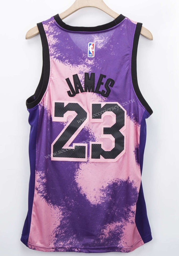 Fashion Edition Los Angeles Lakers Pink&Purple #23 NBA Jersey