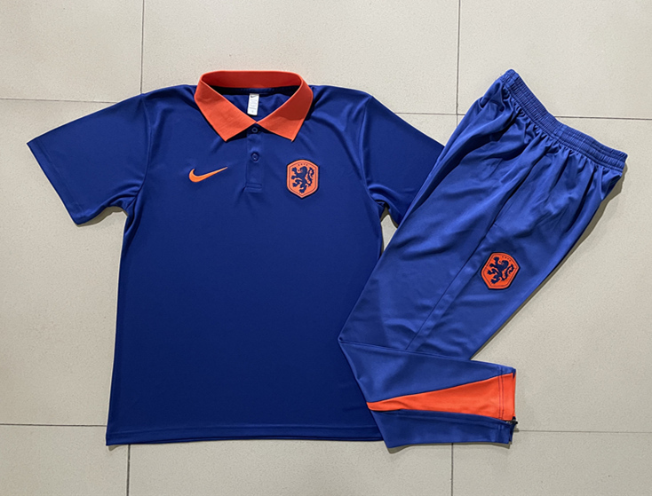 2024-2025 Netherlands Camouflage Blue Thailand Polo Uniform-815