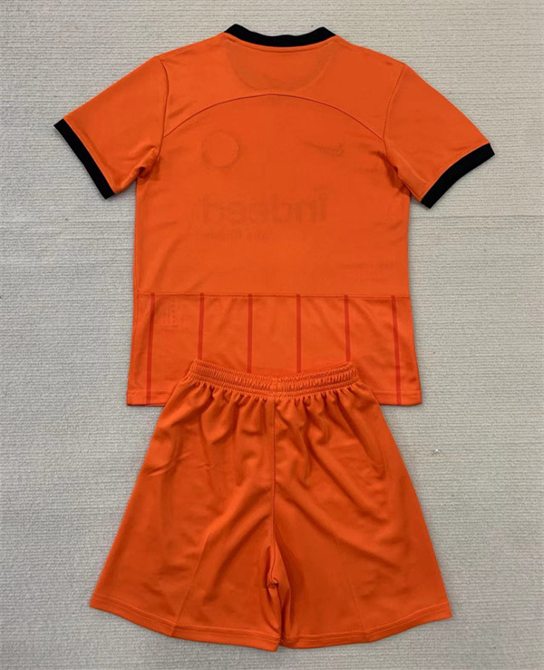 2024-2025 Eintracht Frankfurt 2nd Away Orange Kid/Youth Soccer Uniform-AY