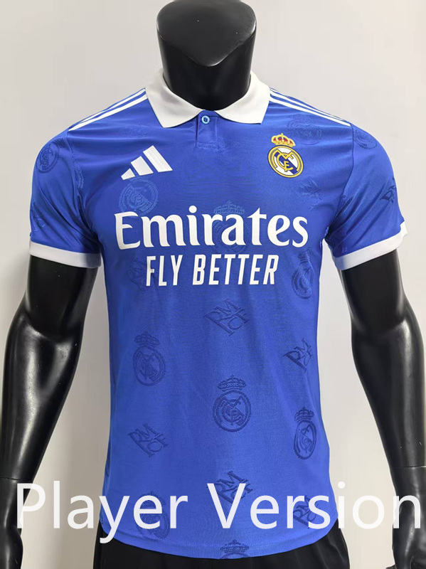 Player Version 2025-26 Real Madrid Blue Thailand Soccer Jersey AAA-SJ