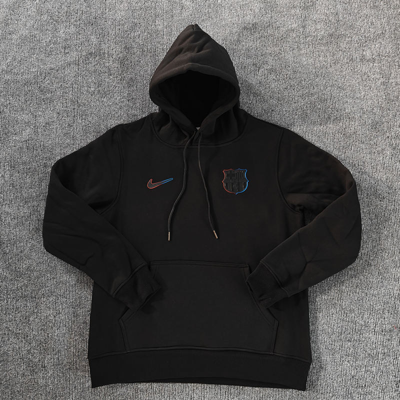 2024-2025 Barcelona Black Thailand Soccer Tracksuit With Hat-LH