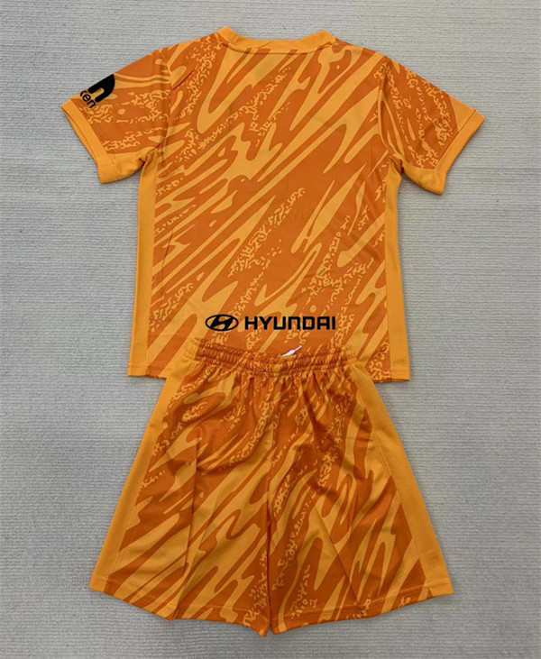 2024-2025 Atletico Madrid Goalkeeper Orange Youth/Kids Soccer Uniform-AY