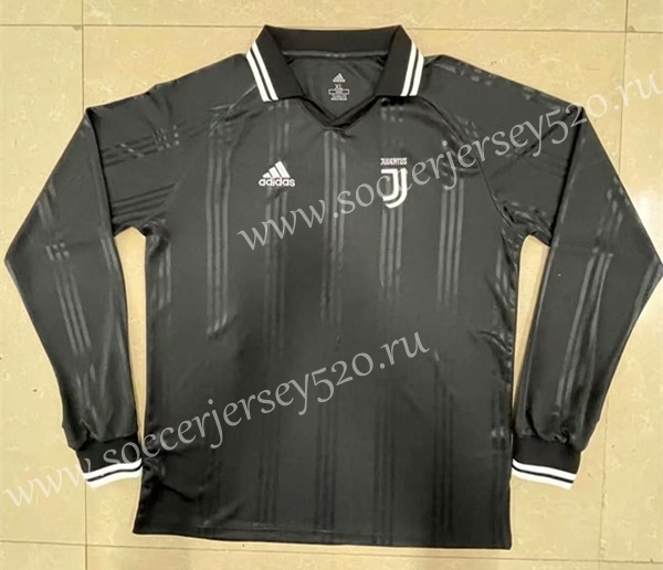 Retro Version Juventus Black LS Thailand Soccer Jersey AAA-818