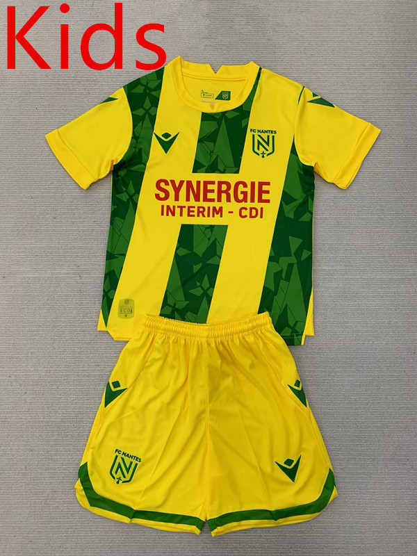 2024-2025 FC Nantes Home Yellow&Green Kids/Youth Soccer Uniform-AY