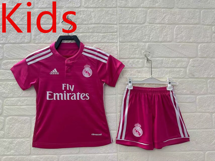 Retro Version 14-15 Real Madrid Away Pink Kids/Youth Soccer Uniform-5074
