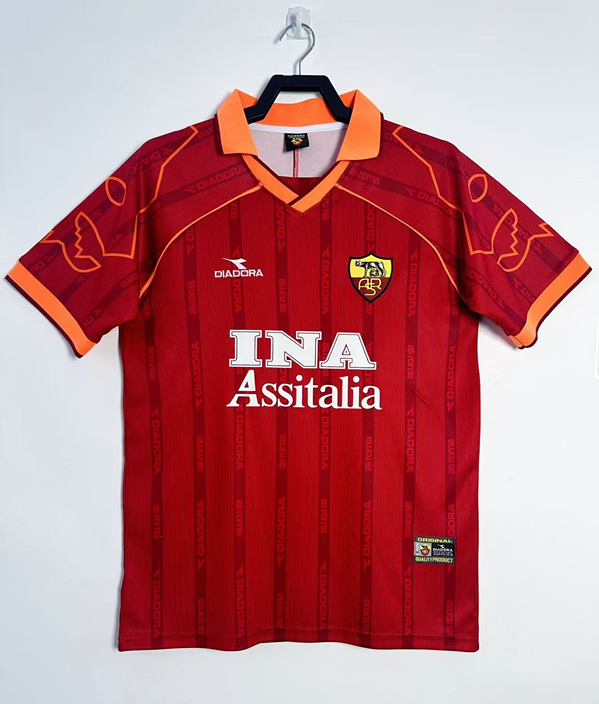 Retro Version 99-00 Roma Home Red Thailand Soccer Jersey AAA-811