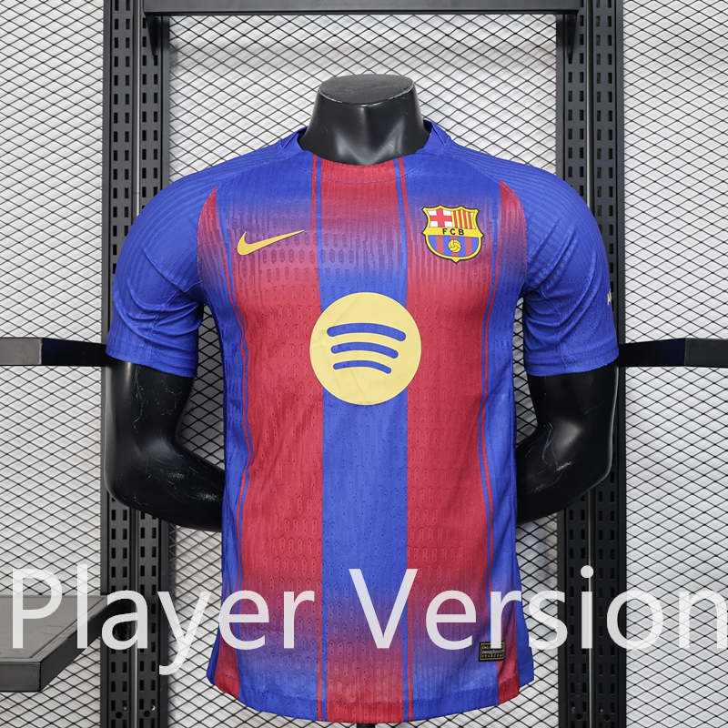 Player Version 2025-2026 Barcelona Home Red&Blue Thailand Soccer Jersey AAA-888
