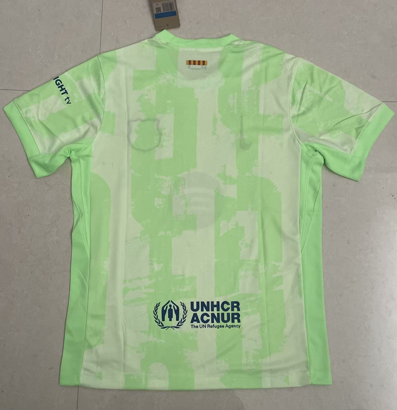 (S-4XL) 2024-2025 (New ad) Barcelona 2nd Away Green Thailand Soccer Jersey AAA-818