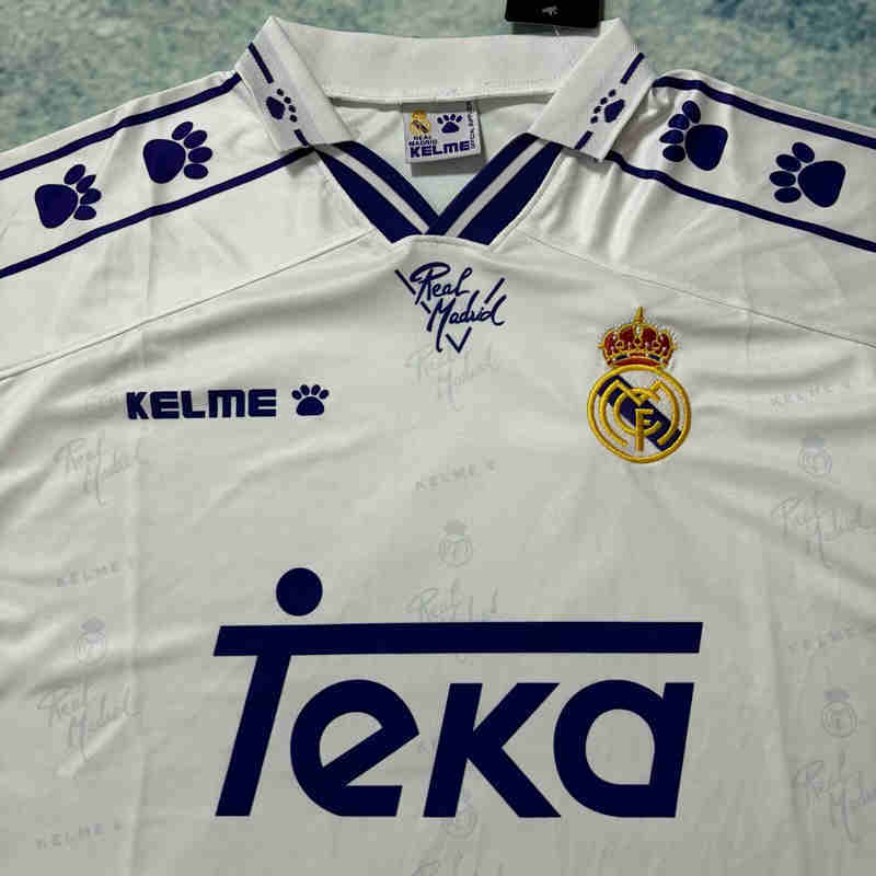Retro Version 94-96 Real Madrid Home White Thailand Soccer Jersey AAA-6590