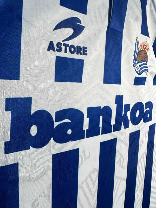 Retro Version 94-95 Real Sociedad Home Blue&White Thailand Soccer Jersey AAA-811