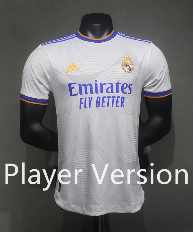 (S-3XL) Player Version 2021-2022 Retro Version Real Madrid Home White Thailand Soccer Jersey AAA-518