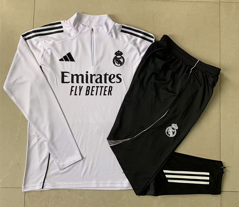 2025-26 Real Madrid White Thailand Soccer Tracksuit-815