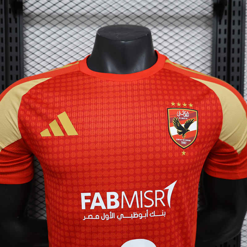 Player Version 2025-2026 El Ahly Home Red Thailand Soccer Jersey AAA-888