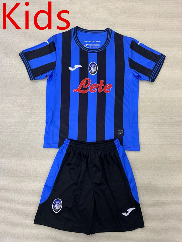2024-2025 Atalanta BC Home Blue&Black Kids/Youth Soccer Uniform-AY