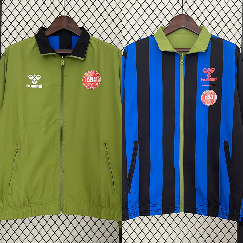 (S-3XL) 2024-2025 Denmark Blue&Black&Green Double-Sided Wear Thailand Trench Coats-0255