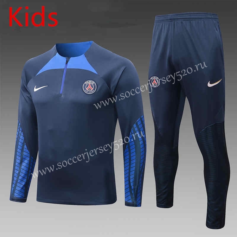 2022-2023 Paris SG Royal Blue Kids/Youth Soccer Tracksuit -815