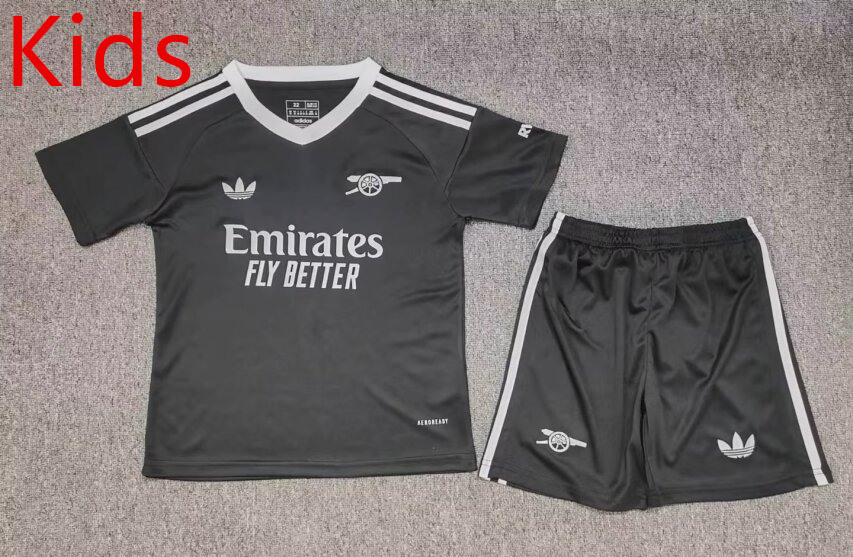 2024-2025 Arsenal Goalkeeper Black Kids/Youth Soccer Uniform-6850