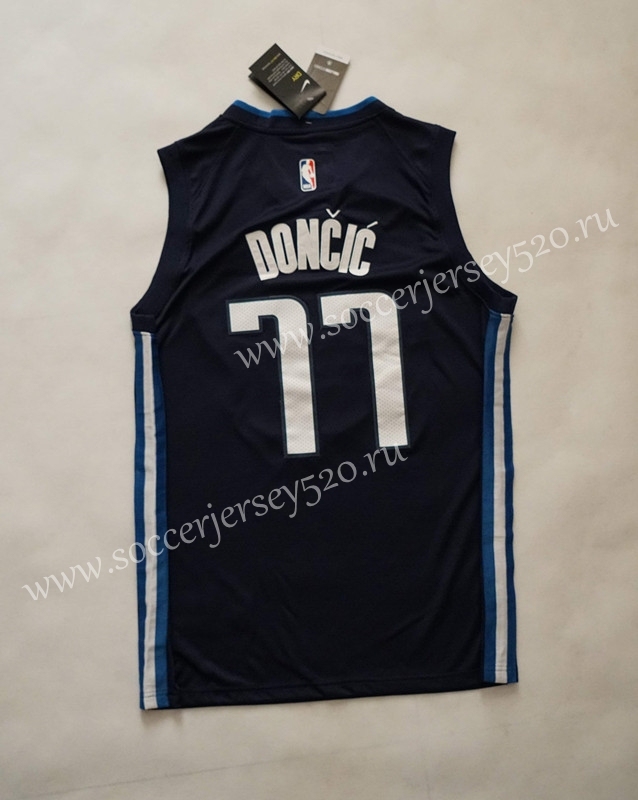 Dallas Mavericks Dark Blue Print #77 NBA Jersey