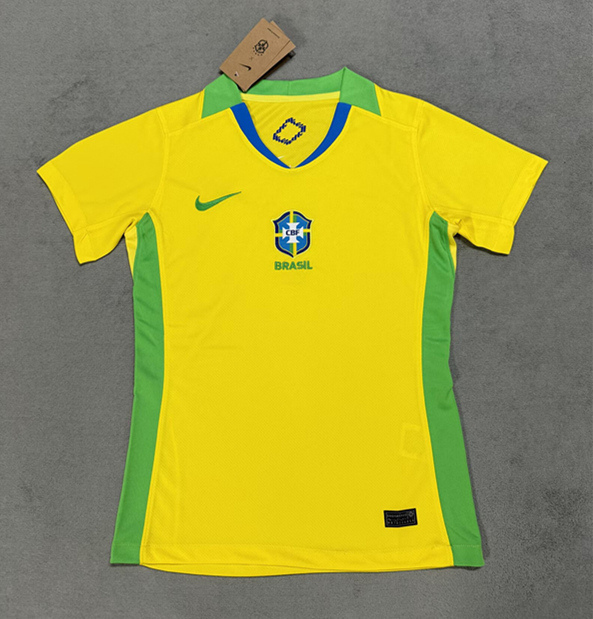 2025-2026 Brazil Home Yellow Thailand Women Soccer Jersey AAA-4506
