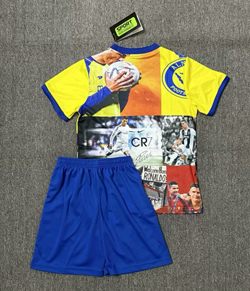 2025-2026 Special Edition Ronaldo Al-Nassr FC Yellow Kids/Youth Soccer Unifrom-2483