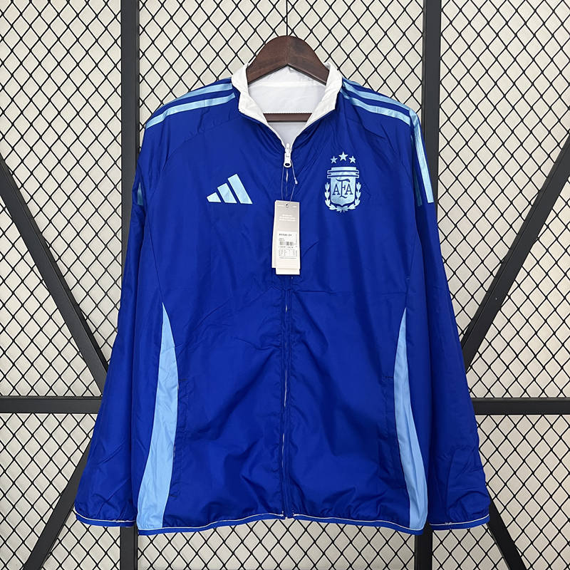 (S-3XL)2024-2025 Argentina Blue&White Double-Sided Wear Thailand Trench Coats-0255