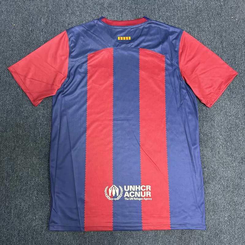 (S-4XL) 2024-2025 With Ad Special Version Barcelona Home Blue&Red Thailand Soccer Jersey AAA-8430