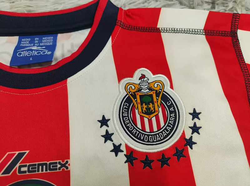 Retro Version 02-03 Deportivo Guadalajara Home Red&White Thailand Soccer Jersey AAA-9755