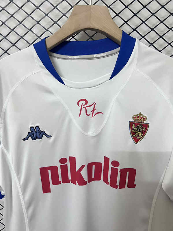 Retro Version 01-02 Real Zaragoza Home White Thailand Soccer Jersey AAA-2044