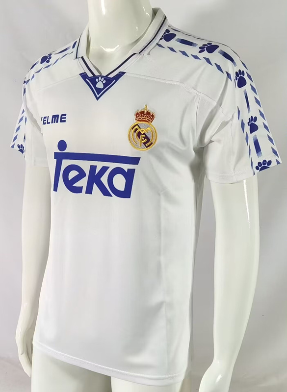 Retro Version 96-97 Real Madrid Home White Thailand Soccer Jersey AAA-503