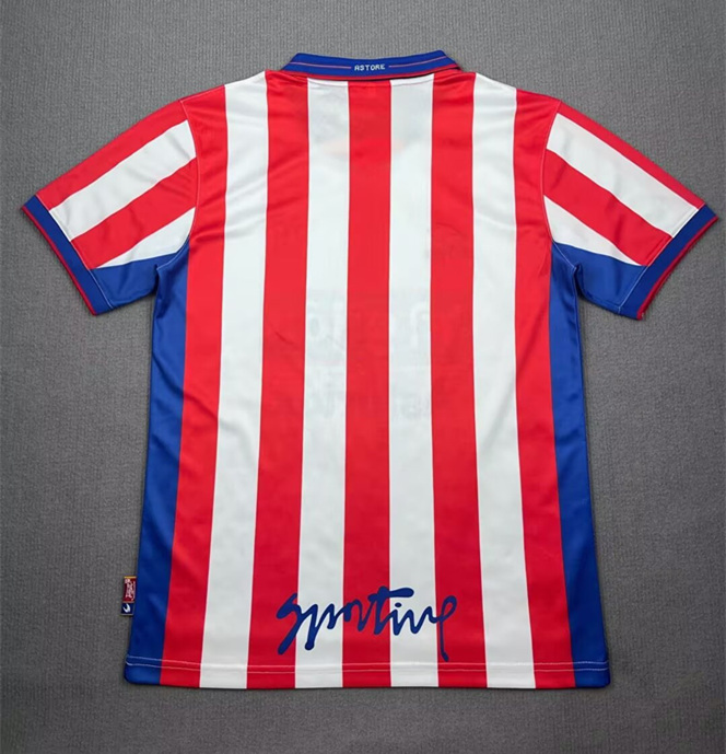 Retro Version 01-02 Sporting de Gijón Home Red&White Stripe Thailand Soccer Jersey AAA-4130