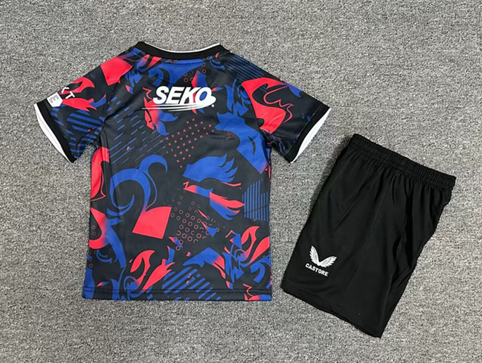 2024-2025 Rangers 2nd Away Blue&Black Kids/Youth Soccer Uniform-7809
