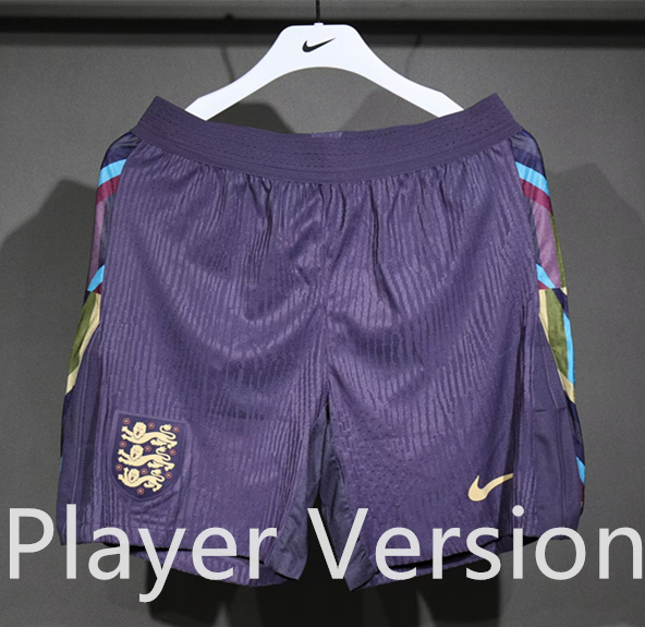 Player Version 2025-2026 England Away Purple Thailand Soccer Shorts-4563