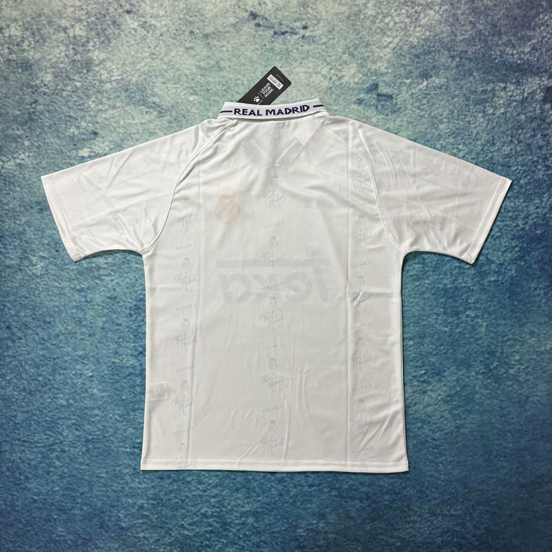 Retro Version 94-96 Real Madrid Home White Thailand Soccer Jersey AAA-6590